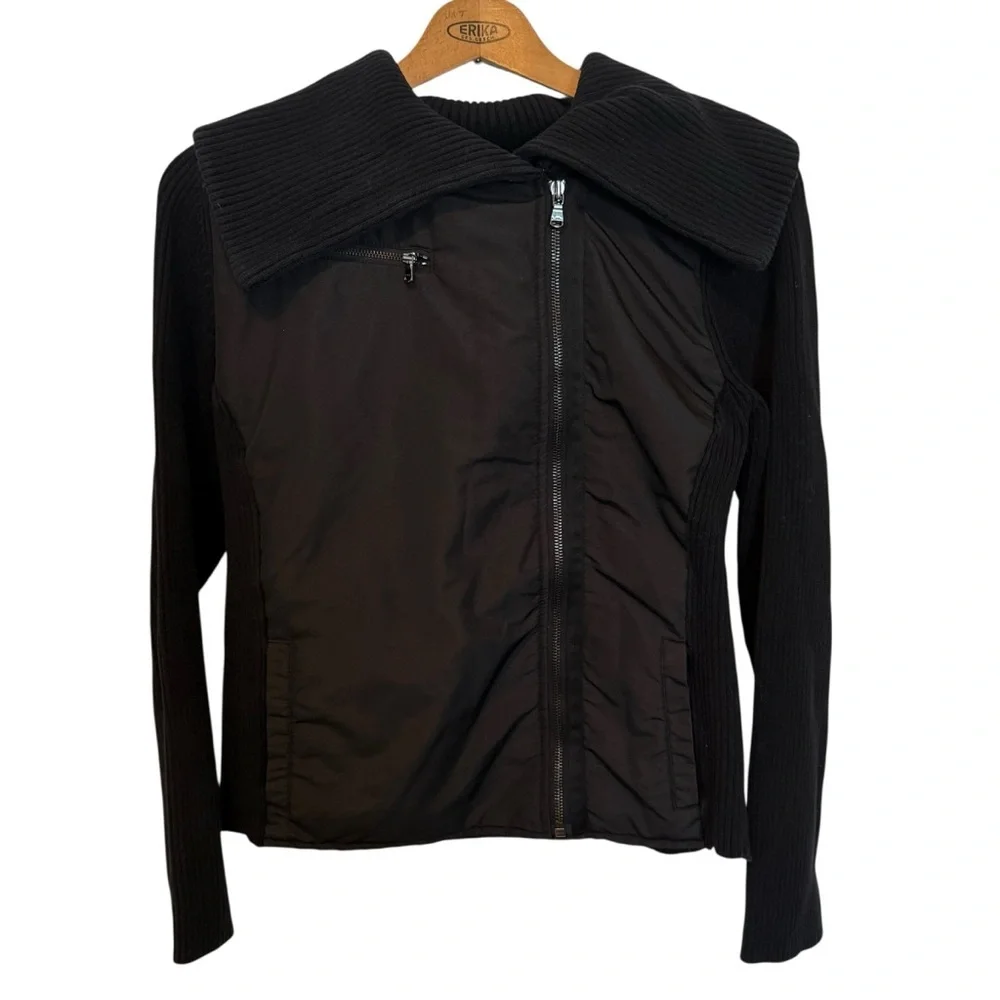 Lauren Active Ralph Lauren Moto Style Jacket Stretch Black SZ large